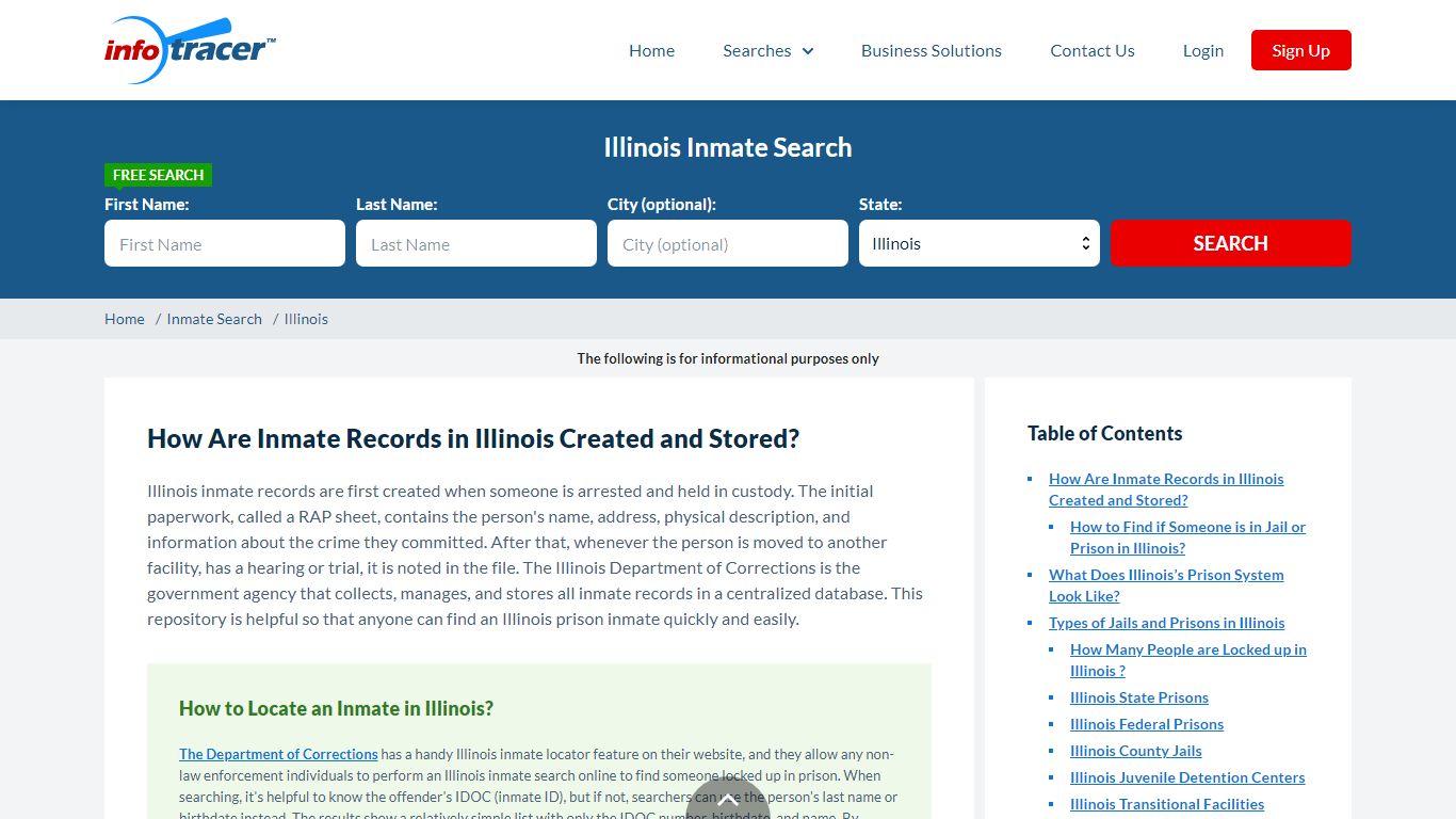 Illinois Inmate Search & Locator - IL offender search - InfoTracer